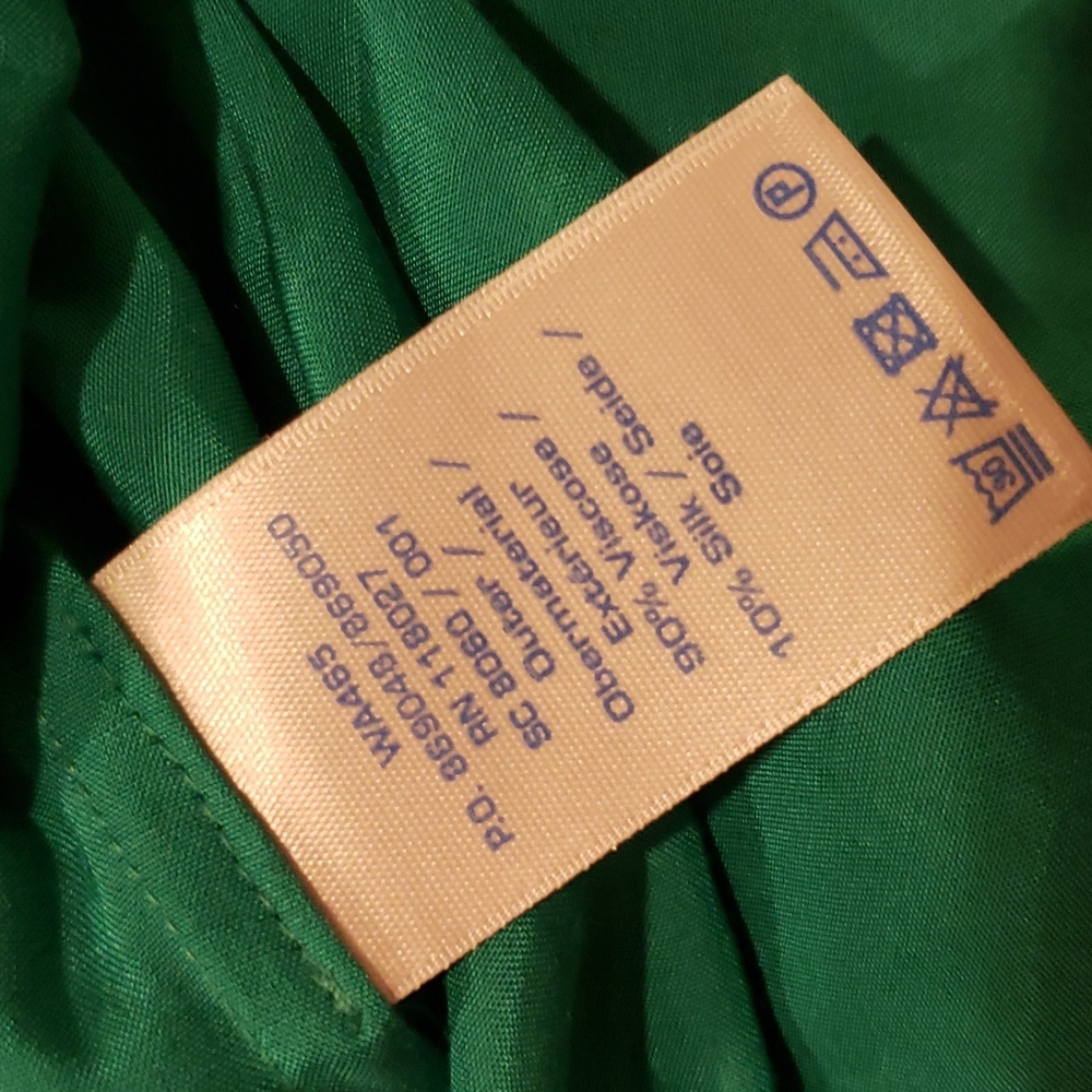 BODEN Green Silk Blend Peter Pan Tuileries Top Blouse sz 14 UK 18 Women's Plus - Picture 6 of 7